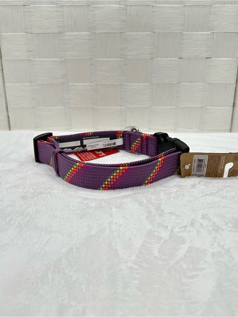Arcadia Trail Large Purple Paracord Dog Collar Reflective Nylon NWT 18-26”